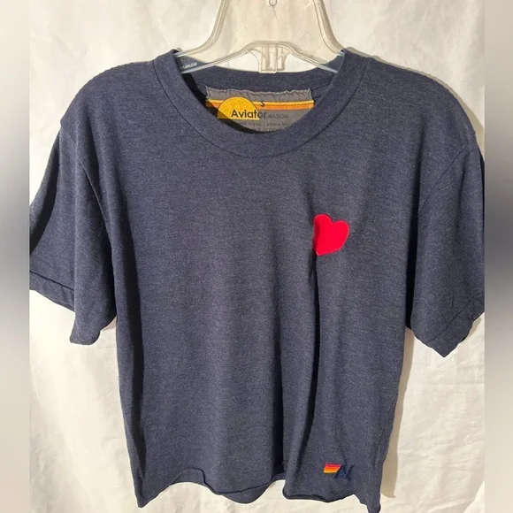 Aviator Nation Heart Stitch Boyfriend Tee - Picture 1 of 6